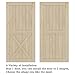 SmartStandard 42in x 84in Sliding Barn Wood Door Pre-Drilled Ready to Assemble, DIY Unfinished Solid Spruce Wood Panelled Slab, Interior Single Door Only, Natural, Single X-Frame (Fit 8FT Rail)