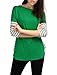 Allegra K Women's Dolman Sleeves Round Neck Striped Dolphin Hem Top Green XL (US 18)
