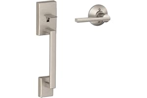SCHLAGE LOCK FE285 CEN 619 LAT Century Front Entry Handle Latitude Interior Lever (Satin Nickel),11.9 x 2.5 x 2.25