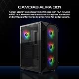GAMDIAS AURA GC1 Gaming Mid Tower ATX PC Case 4 ARGB Fans Tempered Glass view 2