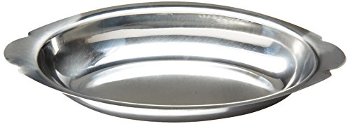 Winco ADO-15 Stainless Steel Oval Au Gratin Dish, 15-Ounce