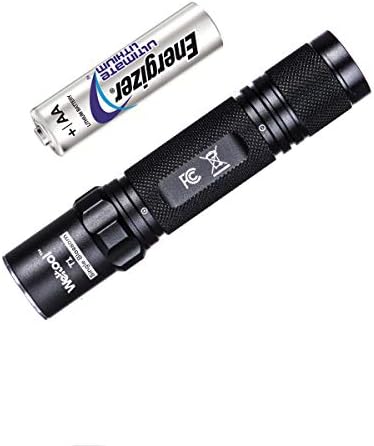 Weltool T1 Pocket EDC Flashlight Portable Mini Pocket-Sized Light IP67 Compact Torch Powered by AA Battery (Energizer L91 Included) - 120h Long Lasting -"Single Blossom" for Night Walk