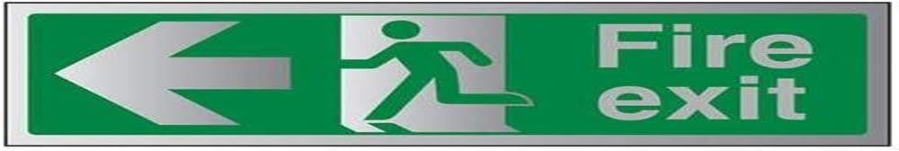 V Safety Fire Exit-Fire Exit Arrow Left Sign - 600mm x 200mm - 1.6mm Alu Rigid Plastic