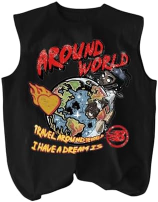 WDIRARA Men's Y2k Lip Graphic Tank Tops Hip Hop Sleeveless