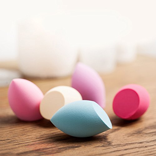 Makeup Sponges, SPANLA 6 Pieces Makeup Blender Beauty Sponge Foundation Blending Sponge Flawless for Liquid Creams and Powders Multi Color Makeup Sponges (1)