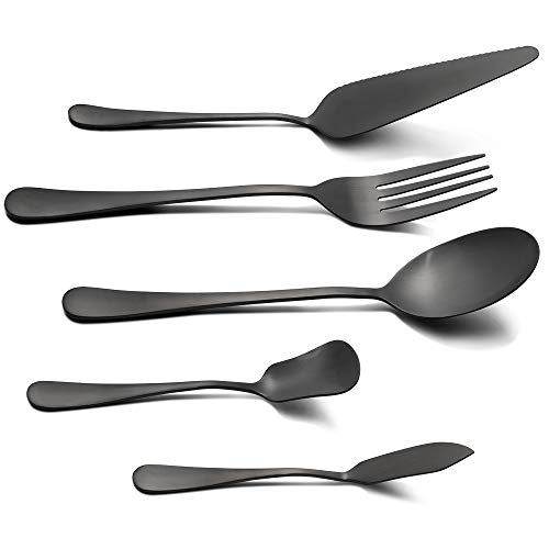 Matte-Black-Silverware-Set, 45 Piece Stainless Steel Flatware Set Cutlery Utensil Service for 8 with Large Spoon Fork Knife Set - Thumbnail 5
