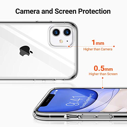 Enflamo Crystal Clear Case Soft Back Cover Case with Electroplated Frame Bumper Ultra Slim TPU Gel Case for iPhone 11 (i