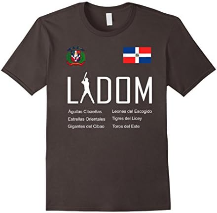 Mens DOMINICAN BASEBALL SHIRT | LIDOM Liga T Shirt Medium Asphalt