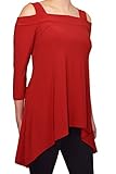 Avital Womens Cold Shoulder Asymmetrical Trapeze Shirt