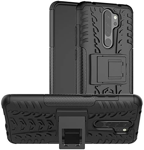Leychan for Xiaomi Redmi Note 8 Pro Case, Shockproof Heavy Duty Hybrid Rugged Armor Dual Layer with Kickstand Protective Case Fit for Xiaomi Redmi Note 8 Pro Phone (Black)