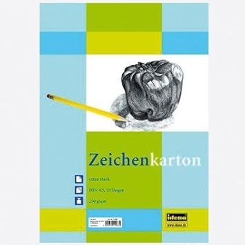Idena 212063 Zeichenkarton extra stark, DIN A3, 250 g / m², 25 Bogen
