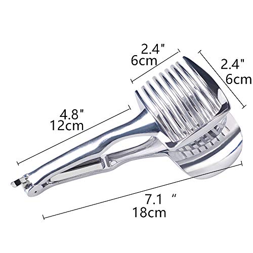 Tomato Slicer Lemon Cutter Stainless Steel Kitchen Cutting Aid Holder Tools For Soft Skin Fruits And Vegetables,Home Made Food & Drinks