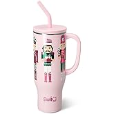 Swig Life 30oz Mega Mug, 30oz Tumbler with Handle and Straw, Extra Large Insulated Tumblers, Cup Holder Friendly Nutcracker Travel Mug (Sugar Plum Soldiers)