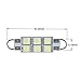 Partsam 10PCS Ice Blue 44mm Festoon Rigid Loop LED Light Interior Dome Map Lamp Bulbs 211-2 212-2 214-2 569 578
