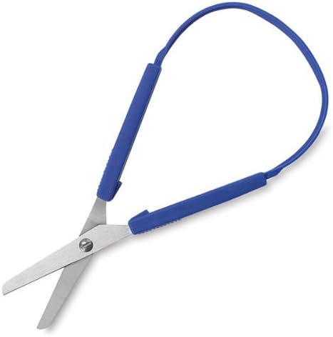 HyglossProducts Snippy Easy Spring Loop Scissors Flexible Handles, Stainless Steel Blades-Good for Special Needs and Fine Motor Skills-for Kids’ Arts & Crafts-7.75 Inches-Blue-1 Pair