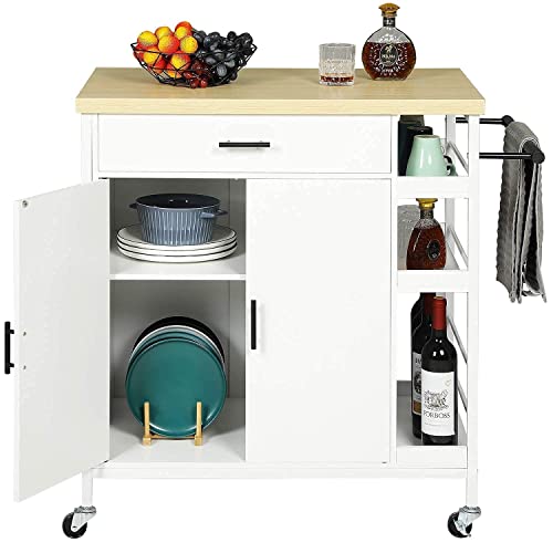 Hasuit Kitchen Island Cart with Storage, Rolling Kitchen Island with