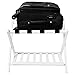 WELLAND Wood Collapsible Foldable Luggage Rack Holder with Shelf Suitcase Luggage Stands for Guest Room, White