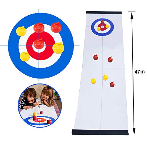 Gayisic Curling Games Tabletop Family Games for Kids and Adults Table Top Board Games Mini Desktop Game with 8 Shuffleboard Pucks for Outdoor,School, Travel