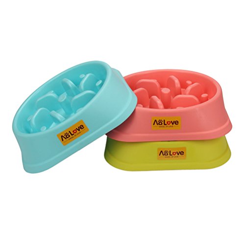 AOLOVE Slow Feeder Bowl Healthy Food Fun AntiChoke Pet Bowls for Dog