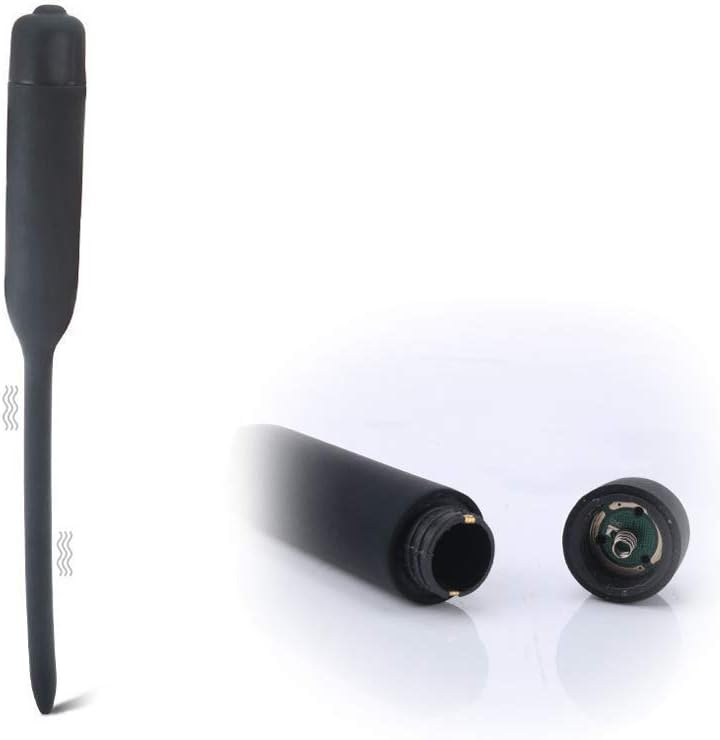 LOOVE Multi-Frequency Multi-Speed Silicone Soft Men's Catheterization Catheter Urethra Tube Alternative Toy (Color : Black)