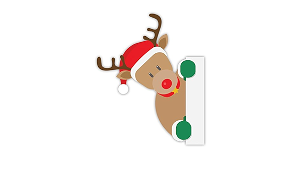 Pegatinas de Navidad | Reno alrededor de la esquina ...