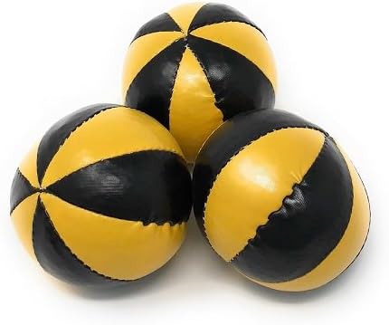 Amazon ビーンバッグジャグリングボール 8枚スター ノーマルサイズ Juggle 4 Fun 黒黄 3個セット スポーツゲーム おもちゃ