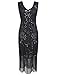 PrettyGuide Women's 1920s Gatsby Sequin Art Deco Fringed Cocktail Flapper Dress