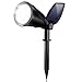 LITOM Upgraded 2-in-1 Solar Landscape Spotlights Lights with 2 Solar Panels & 2 Modes, Auto On/Off Waterproof Outdoor Solar Powered Wall Lights for Garden Patio Backyard Garage Driveway Bush 1 Pack