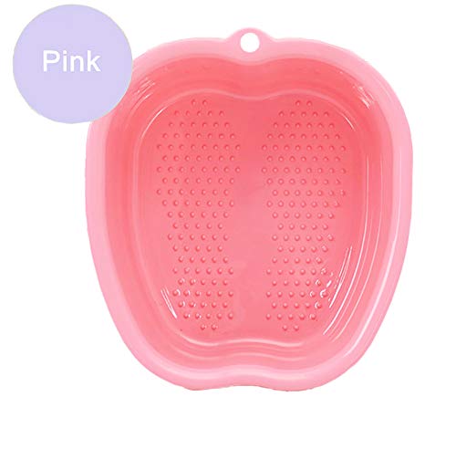 Lemoncy Large Plastic Foot Basin Foot Bath Spa Tub Foot Massage for Soaking Foot,Detox,Toe Nails, and Ankles,Pedicure,Improved Sturdy Portable Foot Tub Pink