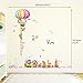 DECOWALL DA-1606N1406A Animal Hot Air Balloon Height Growth Chart and Train Kids Wall Stickers Wall Decals Peel and Stick Removable Wall Stickers for Kids Nursery Bedroom Living Room d?cor