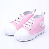 Itaar Cute Infant Toddler Baby Soft Sneaker Anti-skid Prewalker Casual Lace-up Canvas Trainers Crib Shoes Pink