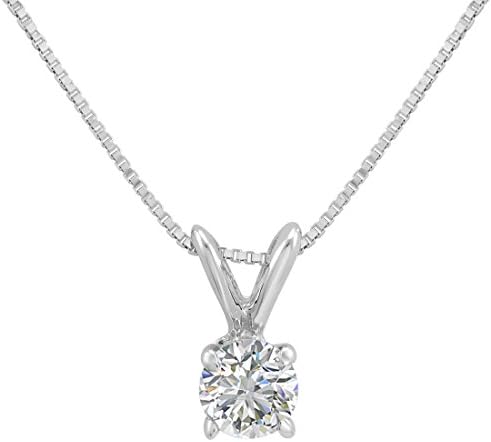 Amanda Rose Collection AGS Certified 1/3ct Diamond Solitaire Pendant Necklace