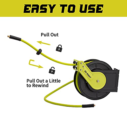 Oh right Retractable Air Hose Reel 3/8" 50ft+3ft, air compressor hose