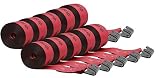 Mytee Products Kinedyne Winch Straps 4" x 30" Red Heavy Duty Tie Down with Flat Hooks WLL# 5400 lbs | 4 Inch Cargo Control for Flatbed Truck Utility Trailer (10 Pack)