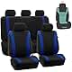 FH Group FB054102 Cosmopolitan Flat Cloth Pair Set Car Seat Covers, Airbag Compatible, Gray/Black Color w. Gift -Fit Most Car, Truck, SUV, or Van