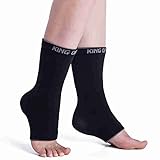 (1 Pair) Foot Care Compression Sleeve Ankle Brace - Single - Black Large (Black)