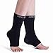 (1 Pair) Foot Care Compression Sleeve Ankle Brace - Single - Black Large (Black)