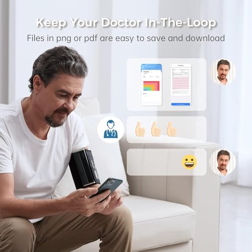 CheckMe BP2 Connect Arm Blood Pressure Monitor with ECG, 3 Consecutive Measurements, AI Analysis Report, Bluetooth and WiFi, Pulse Meter, Unlimited Data Management in APP