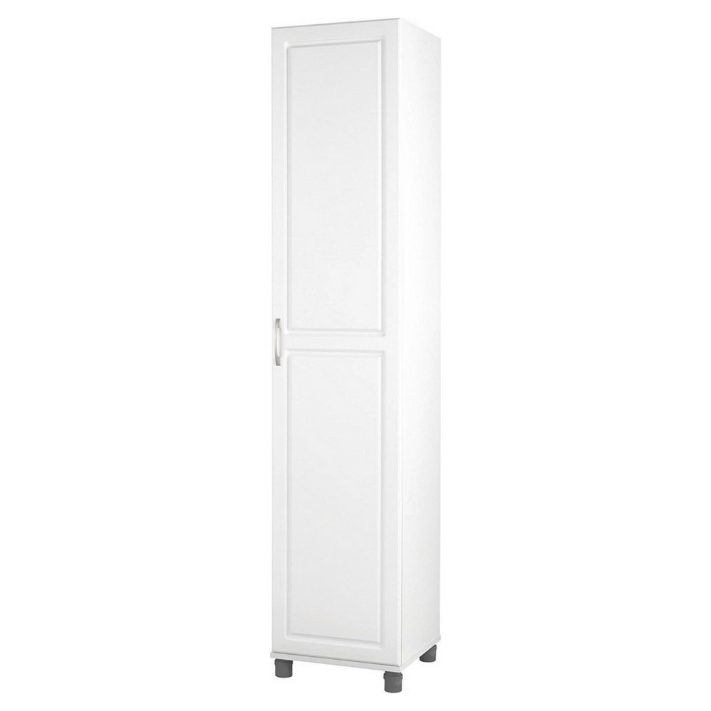 Black Pantry Storage Cabinet Shelving Laundry Broom Closet Organizer Utility