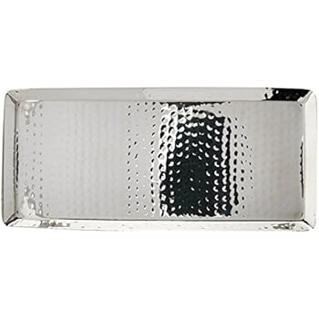 Godinger Hammered Rectangular Tray, 11-Inch by 5-Inch