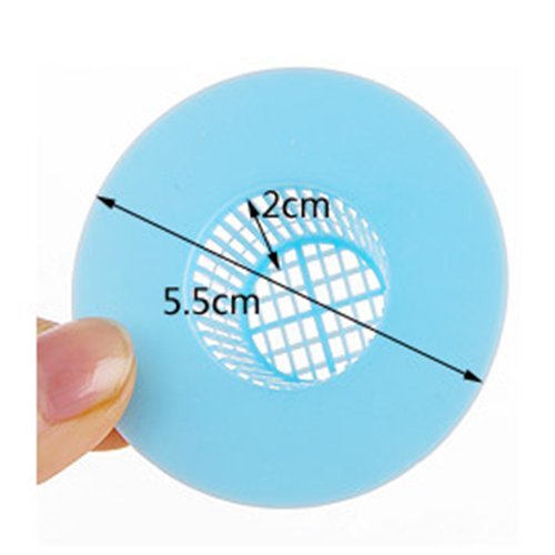 Stock Show 6Pcs Practical/Creative/New Free Size Plastic Sink Drain Strainer Hair Catcher, Blue