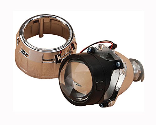 2.5" H1 Bi-Xenon HID Projector Lens with Shroud Cover For Headlights Retrofit, Custom Headlamps Conversion for H1 Bulb 6000K