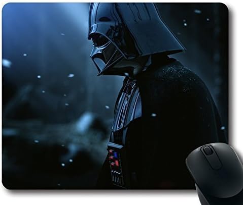 Film Mouse Pad Custom Gaming Mouse Pad with Darth Vader Armor Star Wars Film Hat Snow Nonslip Neoprene Rubber for Desktop/Laptop, Comfortable, Standard