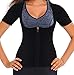 Women Neoprene Sauna Sweat Waist Trainer Vest for Weight Loss Gym Workout Hot Body Shaper Tank Top Shirt with Zipper Plus (Medium, B Black)