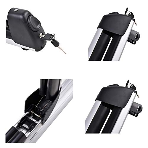 W4-moto 2pcs 30'' Universal Aluminum Roof Rack Snowboard Ski Mounted Carrier Cross Bar Cargo Rack Carrier Holder w/Key Fit Most Vehicles Equipped Cross Bars - Thumbnail 5