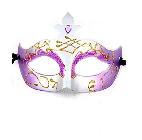 EBTOYS Masquerade Venetian Party Mask Villain Eye Mask Halloween Mardi Gras Cosplay Mask,Purple