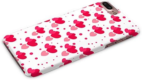 Cover Affair Hearts Printed Designer Slim Light Weight Back Cover Case Compatible with Apple iPhone 8 Plus (White & Red) (G2-D54)