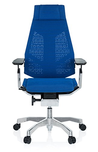 HJH-Office-652604-Sedia-Executive-Genidia-PRO-Tessuto-a-Rete-Blu-Sedia-da-Ufficio-ergonomica-Cromato