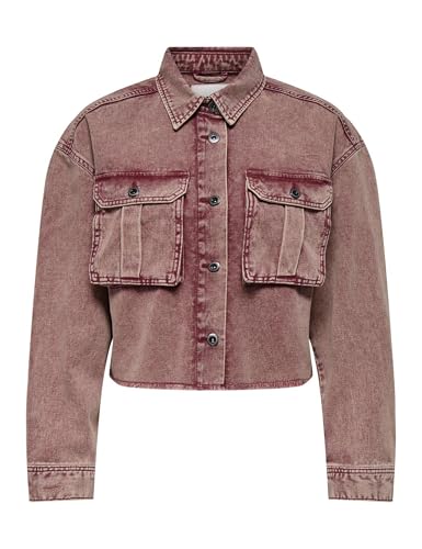ONLY Onldrew Acid Jacket CC Otw, Ruby Wine, M Mujeres