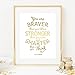 Eleville 8X10 Unframed You are braver than you believe Real Gold Foil Art Print Quote Kids Wall Art Nursery Decor Motivational Typography Quote Print wgn122